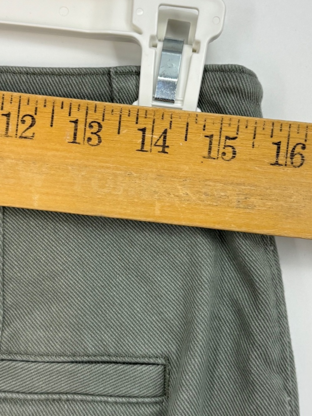 Loft Womens Size 6 The Palmer Wide Leg Jeans Sage Green Gray Patch Pockets Light - Picture 9 of 9